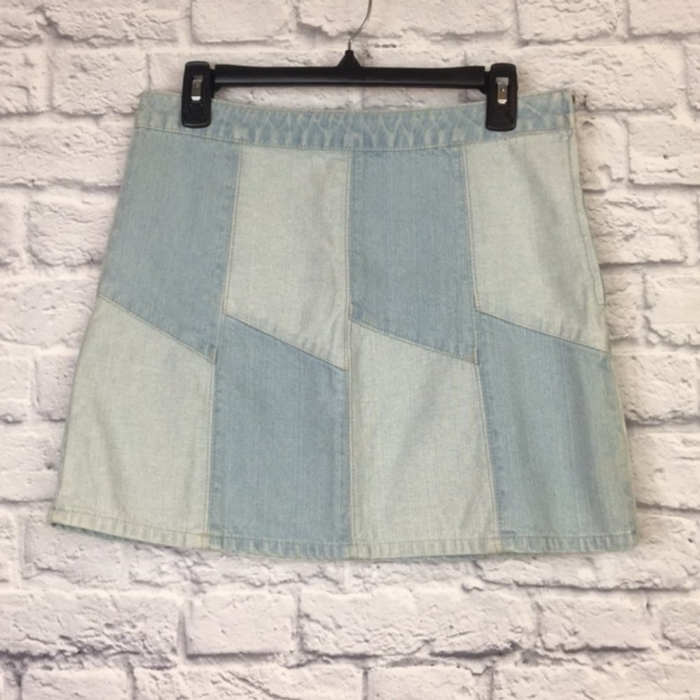 LAST CALL!! NWT Light Denim Patchwork Mini Skirt